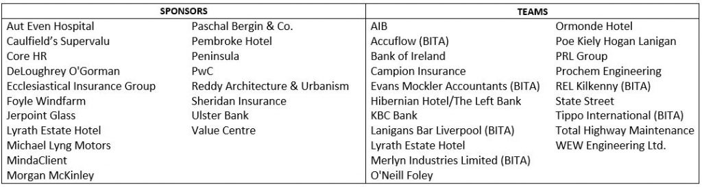 Golf 2016 Sponsors & Teams